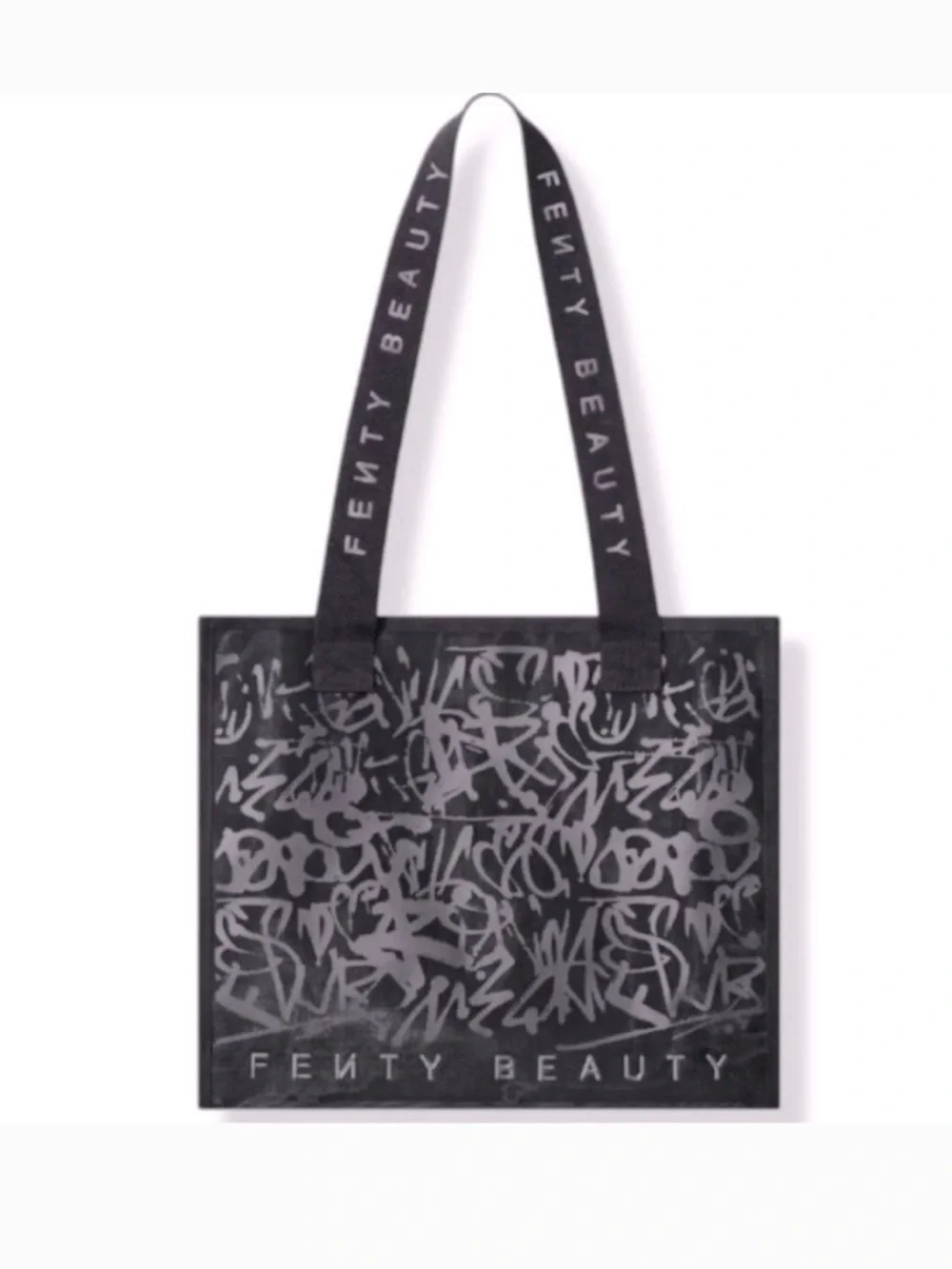 fenty beauty  black mesh tote bag